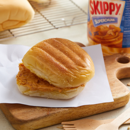 ปังปิ้งกลมเนย+เนยถั่ว