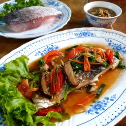 ปลากะพงนึ่งซีอิ๊ว