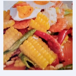 ส้มตำข้าวโพดไทย  กุ้งสด