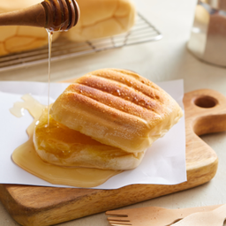 ปังปิ้งกลมเนย+น้ำผึ้ง