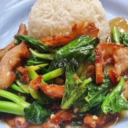 ข้าวคะน้าคอหมูท๊อดดดด