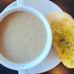 Vegan Creamy Mushroom Soup with Toast