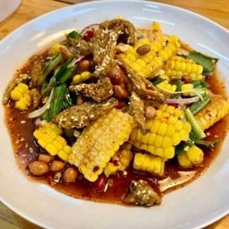 ยำข้าวโพด ปลากรอบ