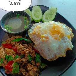 ข้าวกะเพราหมู(ไม่รวมไขดาว)
