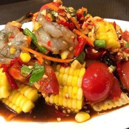 ตำข้าวโพดกุ้งสดปลาร้า