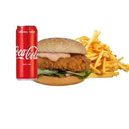 เบอร์เกอร์สะโพกไก่+เฟรนฟราย+โค้ก1