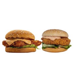 เบอร์เกอร์อกไก่ + เบอร์เกอร์สะโพกไก่