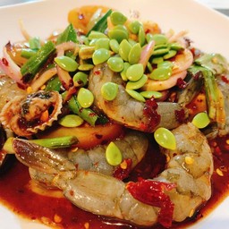 ตำเหลากุ้งสด
