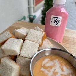 SET ขนมปังสังขยา+นมชมพูเย็น