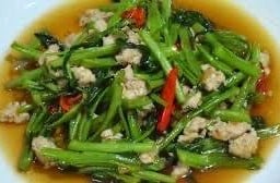 ข้าวผัดผักบุ้งหมูสับ