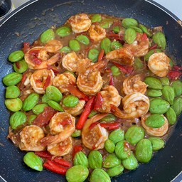 สะตอผัดกะปิกุ้ง (กับข้าว)