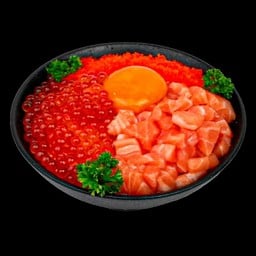 154.ข้าวหน้าแซลมอนอิคุระไข่กุ้ง