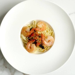 Spicy Stir-Fried Shrimp Spaghetti