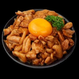 ข้าวหน้าไก่ผัดซอสชาบู ( ไม่รวมไข่ )