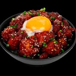 139.ข้าวหน้าไก่คาราเกะซอสเกาหลี ( ไม่รวมไข่ )