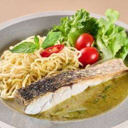 Spaghetti Green Curry With Sea Bass