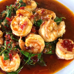 ผัดกระเพรากุ้ง