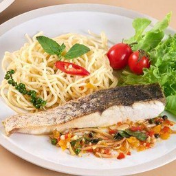 สปาเก็ตตี้ ผัดฉ่าปลากะพง