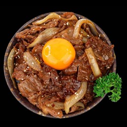 136.ข้าวหน้าเนื้อบาร์บีคิว ( ไม่รวมไข่ )