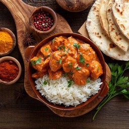 แกงไก่ทิกก้ามาซาล่า+โรตีนานChicken Tikka masala with Naan