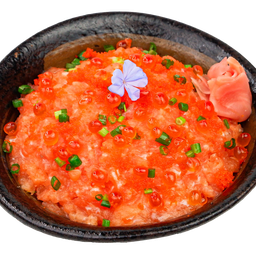 150.ข้าวหน้าแซลมอนสับอิคุระไข่กุ้ง