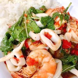Seafood Basil With Rice