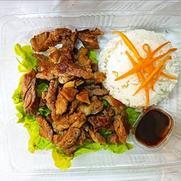 ข้าวหน้าสเต็กสันคอหมู