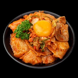 ข้าวหน้าหมูผัดซอสกิมจิ (ไม่รวมไข่)
