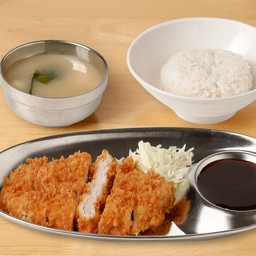 ข้าวหน้าหมูทอด+ซุปมิโซะ