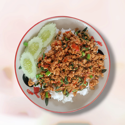 กะเพราราดข้าว