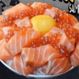 แซลมอนไซโคโระด้ง+ไข่ดองญี่ปุ่น