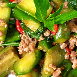 N56 Stir-fried eggplant with minced pork 茄子炒末猪肉