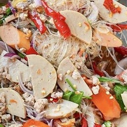 ยําวุ้นเส้นหมูสับหมูยอ