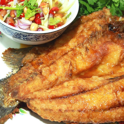 N24 Fried Sea Bass With Fish Sauce 鲷鱼炸鱼露600กรัม