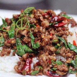 ข้าว กระเพราไก่(Chicken and basil rice)