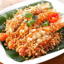 N34 3 fried river prawns with garlic 泰式河虾炸蒜（3只）