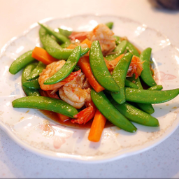 N46 Stir-fried sweet peas with shrimp 虾仁炒甜豌豆