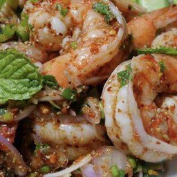 ลาบกุ้งสุก