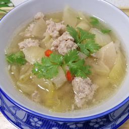 N107 Soup with Kiam Chai and Minced Pork 末猪肉酸菜清汤