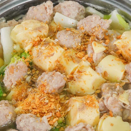 N113 clear soup with tofu and bouncy pork 豆腐弹力猪肉汤