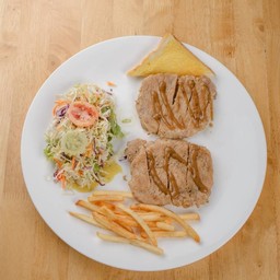 สเต็กไก่จานใหญ่2ชิ้น