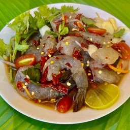 ยำกุ้งดองน้ำปลาร้า