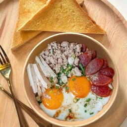 เซ็ทไข่กระทะ ทรงเครื่อง ( ไข่ 2 ฟอง )