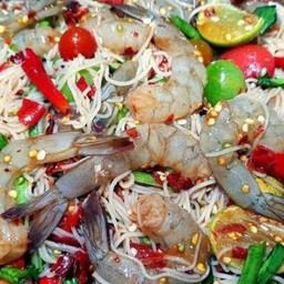 ตำขนมจีนกุ้งสด