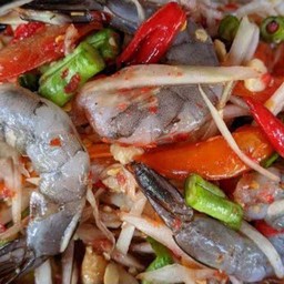 ตำกุ้งสดปูปลาร้า