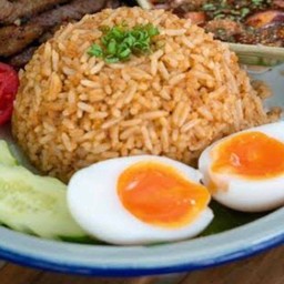 ข้าวคลุกน้ำพริกตาแดง+น้ำพริกกะปิ