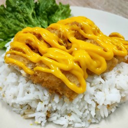 ข้าว หน้าไก่ทอดราดชีส