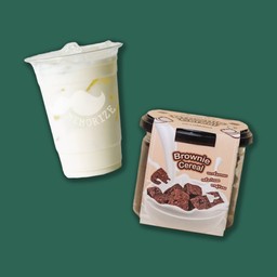(ลด20%) บราวนี่ซีเรียล + นมสดเย็น