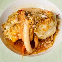 กุ้งแม่น้ำทอดเกลือ หรือทอดกระเทียม  1ตัว5ขีด