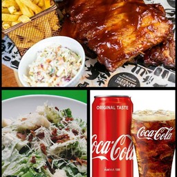 คอมโบเซต 2, 7 Bone half rack ribs+Caesar salad +Coke